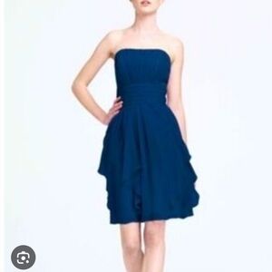 Navy strapless dress